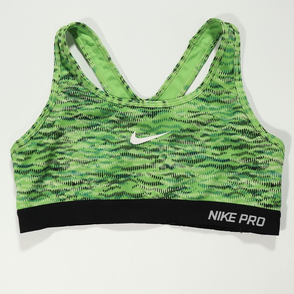 Nike Pro Dri Fit Womens Green Racerback Sports Bra SIze M